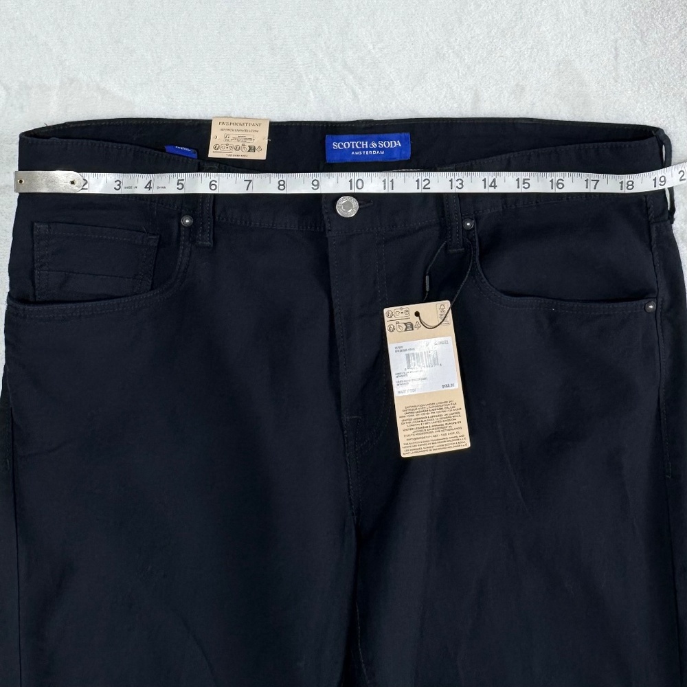 Scotch & Soda Straight Fit Five Pocket Pant in Black Men's Size W38 L32 - Picture 11 of 13